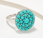 Affinity Gems Sleeping Beauty Sterling Silver Turquoise Round Ring Size 8